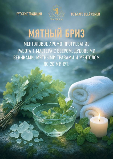 Ментоловое аромопрогревание «Мятный бриз»